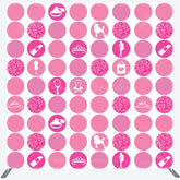 Lofaris Hot Glitter Pink Round Sticker Square Tension Backdrop